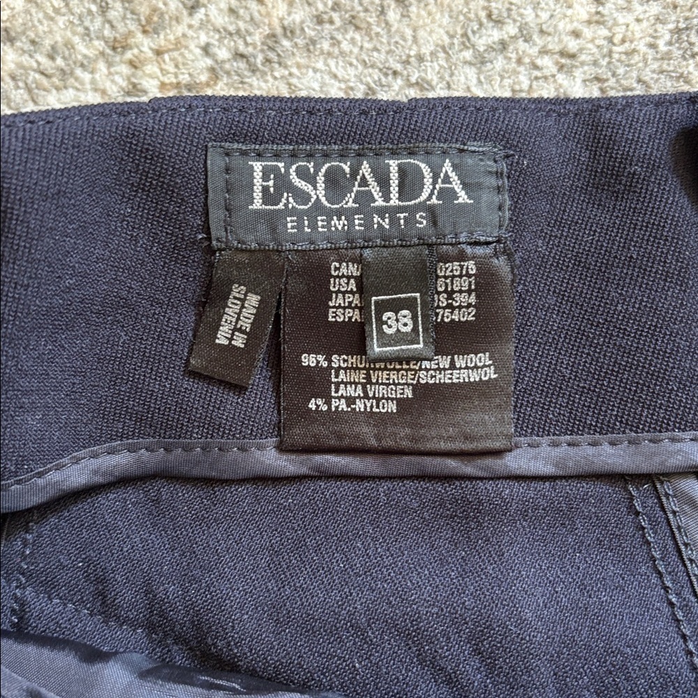 Escada women’s dress pants - size 38 (US 8) - navy blue - wool blend - Picture 3 of 5